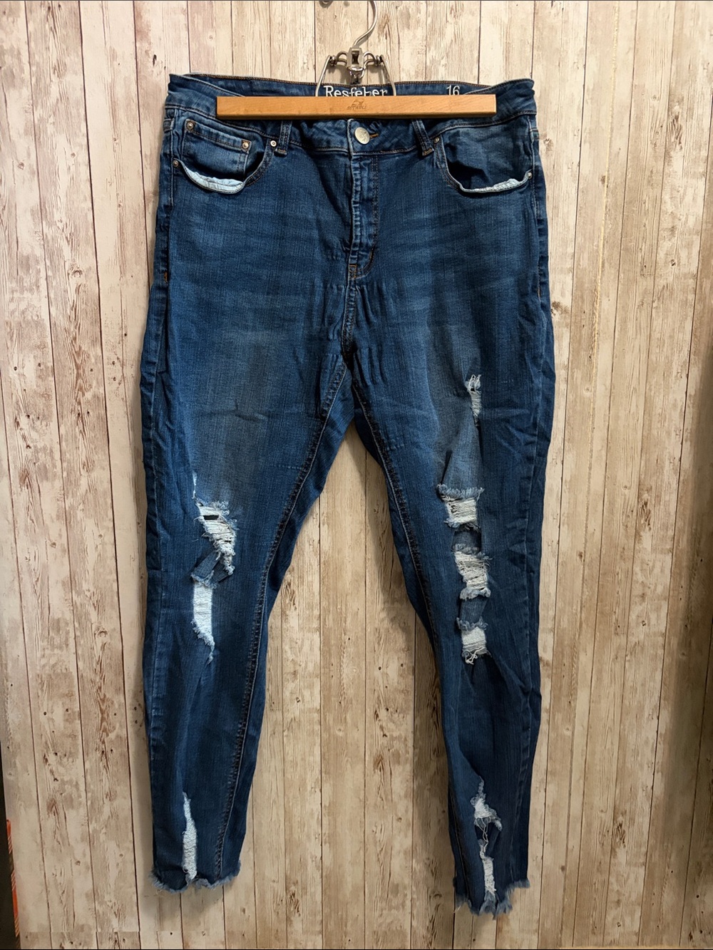 Resfeber Dark Blue Distressed Women’s Skinny Boyfriend Jeans